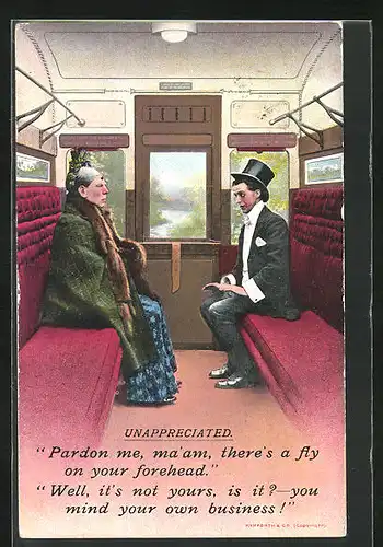 AK Ein komisches Gespräch im Zug, Scherz