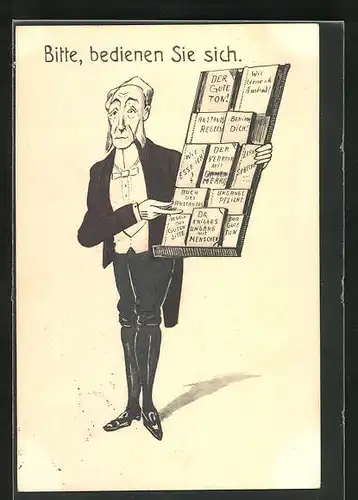 AK Butler mit Benimmregeln, Scherz