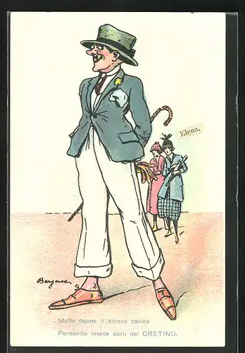 AK Selbstbewusster Mann wird bewundert, Scherz