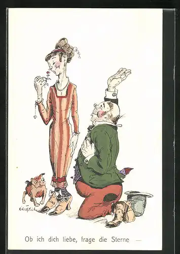 AK Mann himmelt seine Liebste an, Scherz