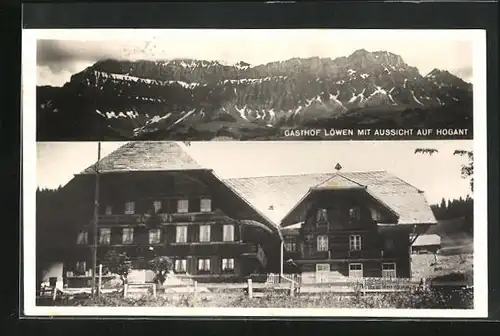 AK Schangnau, Gasthof Löwen mit Aussicht auf Hogant