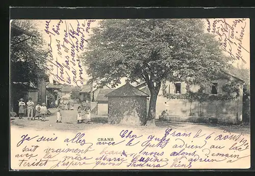 AK Crans, Ortspartie mit Kindern
