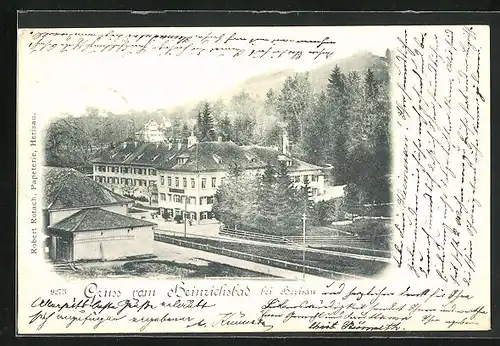 AK Herisau, Ortsansicht mit Heinrichsbad