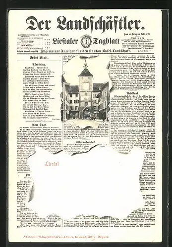 AK Liestal, Stadttor, Der Landschäftler, Zeitung