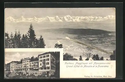 Lithographie Magglingen, Grand Hotel de Macolin et le Panorama