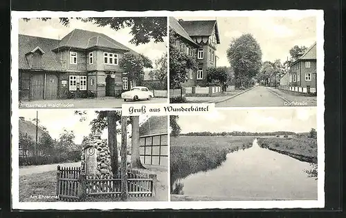 AK Wunderbüttel, Gasthaus Waldfrieden, Am Ehrenmal, Dorfstrasse