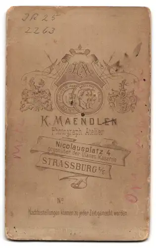 Fotografie K. Maendlen, Strassburg, Nicolausplatz 4, Uffz. mit Portepee und Bajonett, Inf. Rgt. 25