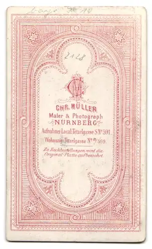 Fotografie Chr. Müller, Nürnberg, Tetzelgasse 591, Uffz. mit Schützenschnur, bayer. Inf. Rgt. 14