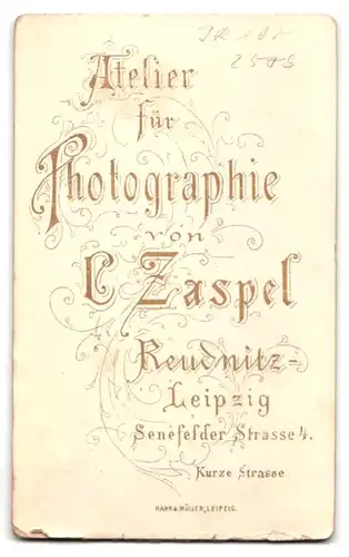 Fotografie C. Zaspel, Reudnitz, Senefelder Strasse 4, Soldat mit Bajonett und Portepee, Inf. Rgt. 107