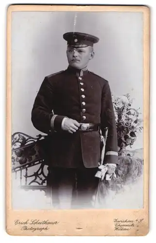Fotografie Erich Scheithauer, Zwickau i. S., Uffz. in Uniform in einem Landwehr-Regiment