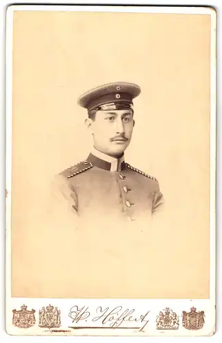 Fotografie W. Höffert, Berlin, Unter den Linden 24, Uffz. Einjährig Freiwilliger in Uniform Jäger-Rgt. 10