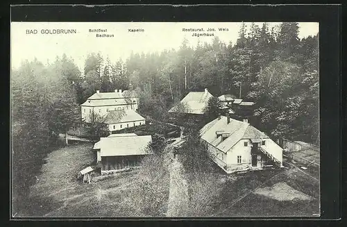 AK Bad Goldbrunn, Restaurant Jos. Weis, Kapelle, Jägerhaus