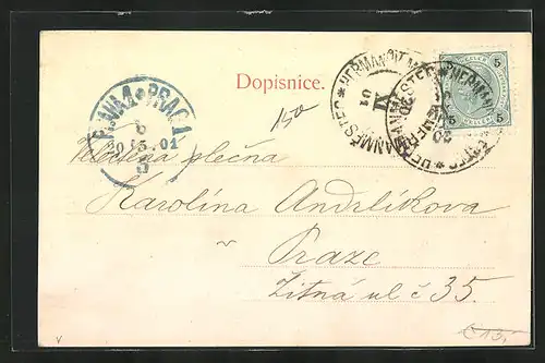 AK Hermanuv Mestec, Ortspartie mit Kirche