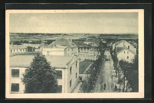 AK Skutec, Strassenpartie aus der Vogelschau