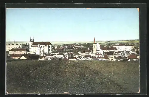 AK Leitomischl / Litomysl, Blick von einer Anhöhe auf die Stadt