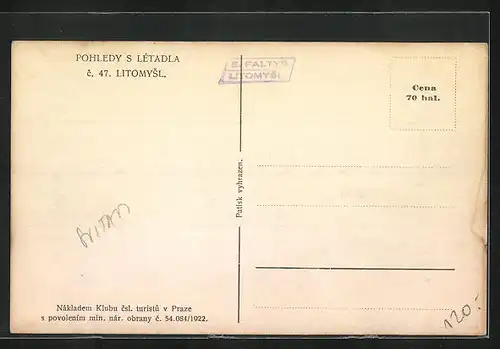 AK Leitomischl / Litomysl, Fliegeraufnahme der Stadt, Gesamtansicht