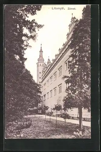 AK Leitomischl / Litomysl, Zámek, Schloss vom Garten betrachtet