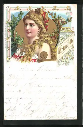 Künstler-AK Franz Stassen: Portrait der Kriemhild