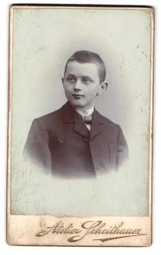 Fotografie Scheithauer, Zwickau i. S., Plauensche Str. 24, Portrait Knabe im Anzug