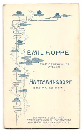 Fotografie Emil Hoppe, Hartmannsdorf, Portrait junger eleganter Herr mit abstehenden Ohren