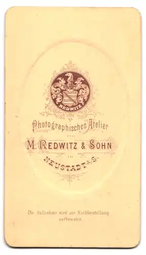 Fotografie M. Redwitz & Sohn, Neustadt a. S., Portrait junger Mann mit Brille und Oberlippenbart