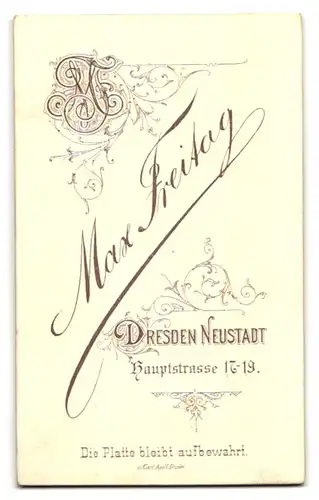 Fotografie Max Freitag, Dresden-Neustadt, Hauptstrasse 17-19, Portrait ernste Dame im edlen Kleid