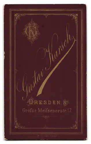 Fotografie Gustav Karsch, Dresden-Neustadt, Grosse Meissenerstr. 17, Portrait hübsche Dame mit Fächer