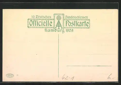 AK Hamburg, 16. Deutsches Bundesschiessen 1909, die Spitze des Festzuges