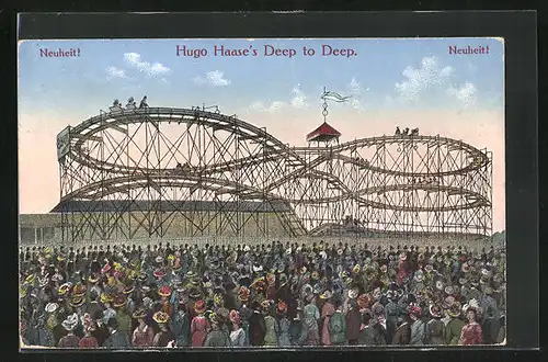 AK Hugo Haase`s Deep to Deep, Achterbahn auf einem Volksfest