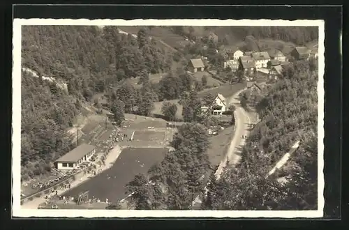 AK Unterweissbach, Blick auf das Schwimmbad