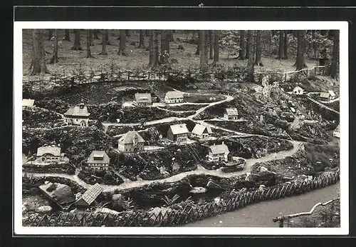 AK Oederan, Klein Erzgebirge als Modellbau im Stadtwald