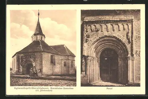 AK Oberwittighausen, Sigismundkapelle, romanischer Zentralbau, Portal