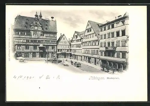 AK Tübingen, Gasthof zum Lamm am Marktplatz