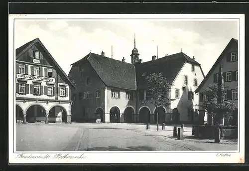 AK Freudenstadt /Schwarzwald, Rathausecke mit Brunnen