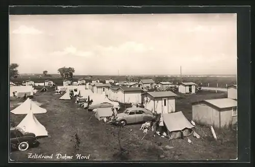 AK Dahme-Nord /Ostsee, Campingplatz am Strand mit Wartburg Auto