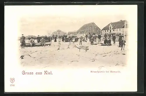 AK Kiel, Strandpartie mit Passanten