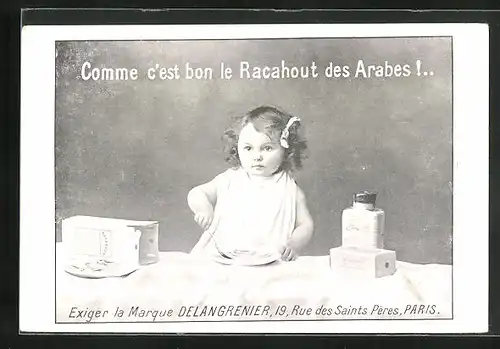 AK Paris, Delangrenier, 19, Rue des Saints Pères, Kleines Mädchen beim Essen, Medikament