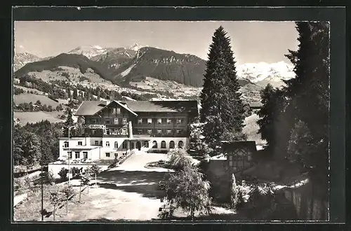 AK Bad Heustrich /Berner Oberland, Hotel Bad Heustrich mit First, Dreispitz, Blümlisalp