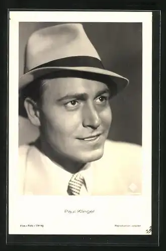 AK Schauspieler Paul Klinger mit Hut