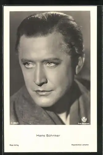 AK Schauspieler Hans Söhnker mit zurückgekämmtem Haar