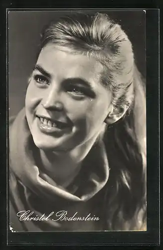 AK Schauspielerin Christel Bodenstein mit lächelndem Gesicht