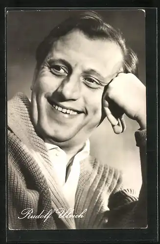 AK Schauspieler Rudolf Ulrich mit aufgestütztem Kopf