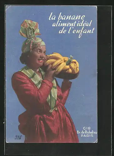 AK Reklame für französische Bananen, La banane aliment idéal de l`enfant