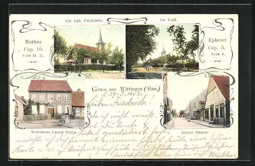AK Wittingen /Hannover, Die luth. Freikirche, Achter Strasse, Wohnhaus Pastor Wetje