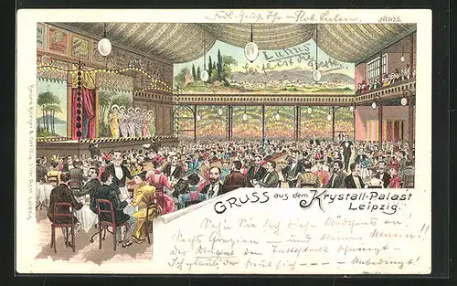 Lithographie Leipzig, Aufführung im Krystall-Palast