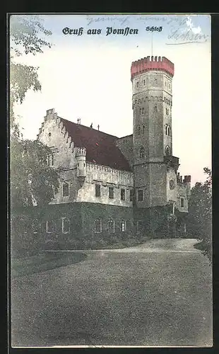 AK Pomssen, Blick zum Schloss