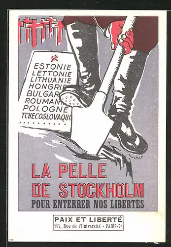 Künstler-AK Stockholm, La Pelle de Stockholm, Anti-Sowjet