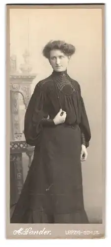 Fotografie A. Sander, Leipzig-Gohlis, Portrait elegante Dame mit Hochsteckfrisur