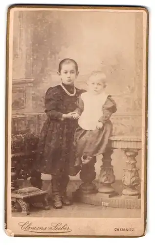 Fotografie Clemens Seeber, Chemnitz, Theaterstr. 22, Portrait niedliches Geschwisterpaar, Mädchen und Baby