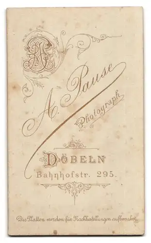 Fotografie A. Pause, Döbeln, Bahnhofstrasse 295, Portrait elegante Dame mit Armreif und Brosche